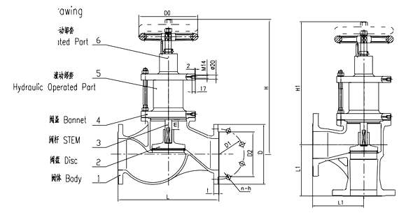 Marine MANUAL HYDRAULICAL OPERATED STOP CHECK VALVE HDJV31-00