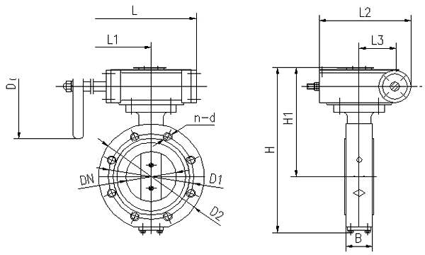 Marine Concentric Flange Type Worm Gear Operated Butterfly Valve（F） HD 5314