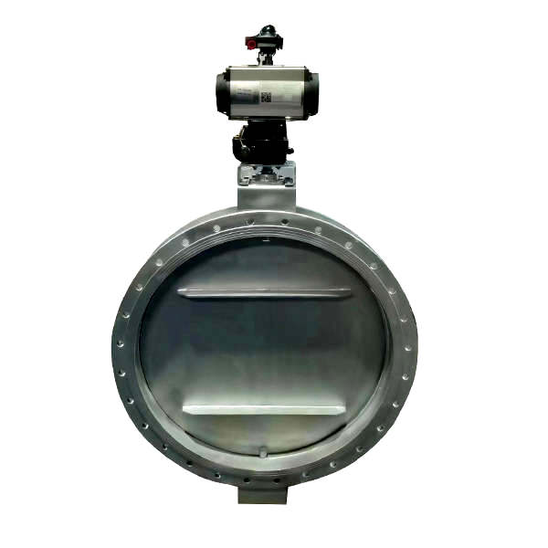 Marine Exhaust Gas Valve Flange Type SS-E Series Pneumatic With Manual Operation