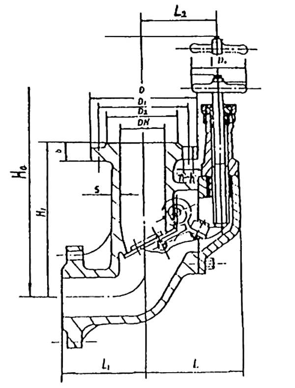 Marine CAST STEEL ANGLE STORM VALVE WITH HAND WHEEL HDSV07-00