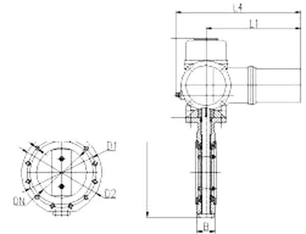 Marine Concentric Flange Type Electric Operated Butterfly Valve （D） HD 5314