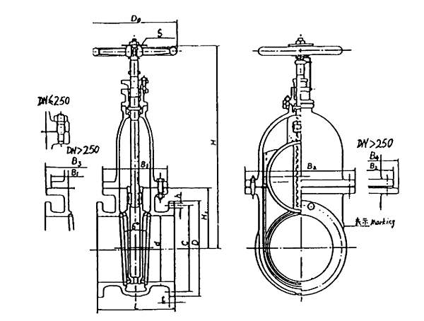 Marine PN1.0 1.6 MPa FLANGE CAST STEEL GATE VALVE HDSV04-00-2