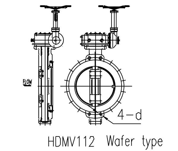 Marine Duble Eccentric Wafer Type Butterfly Valve HDMV112-1