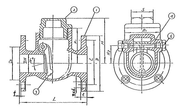 Marine BRONZE SWING CHECK VALVE HDJV18-1/2-00