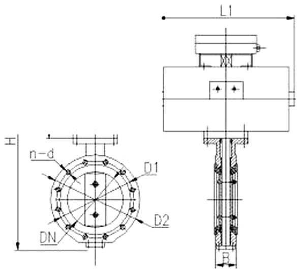 Marine Concentric Flange Type Pneumatic Operated Butterfly Valve （C） HD 5314