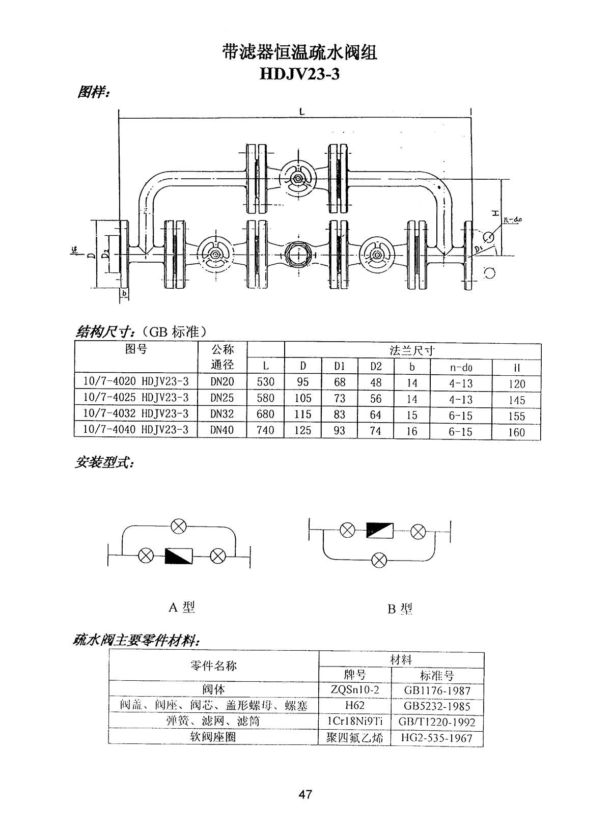 Marine With Filter Thermostatic Trap Valve Group HDJV23-1-2-3