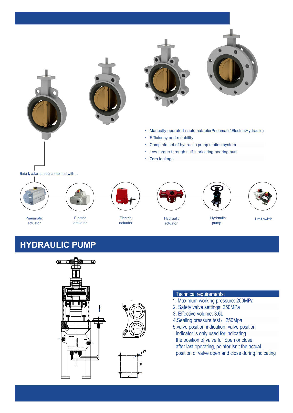 Marine Duplex Stainless Steel Flange Butterfly Valve Hydraulic With Manual Operated SCR SYSTEM