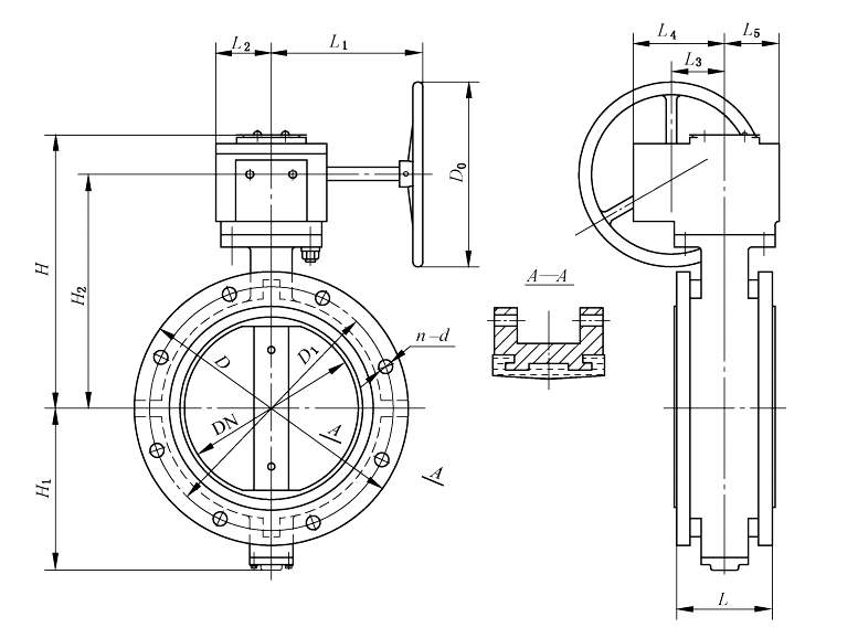 Marine Center-Pivoted Handle Manual Flange Butterfly Valve GB/T3036-94 FA Type